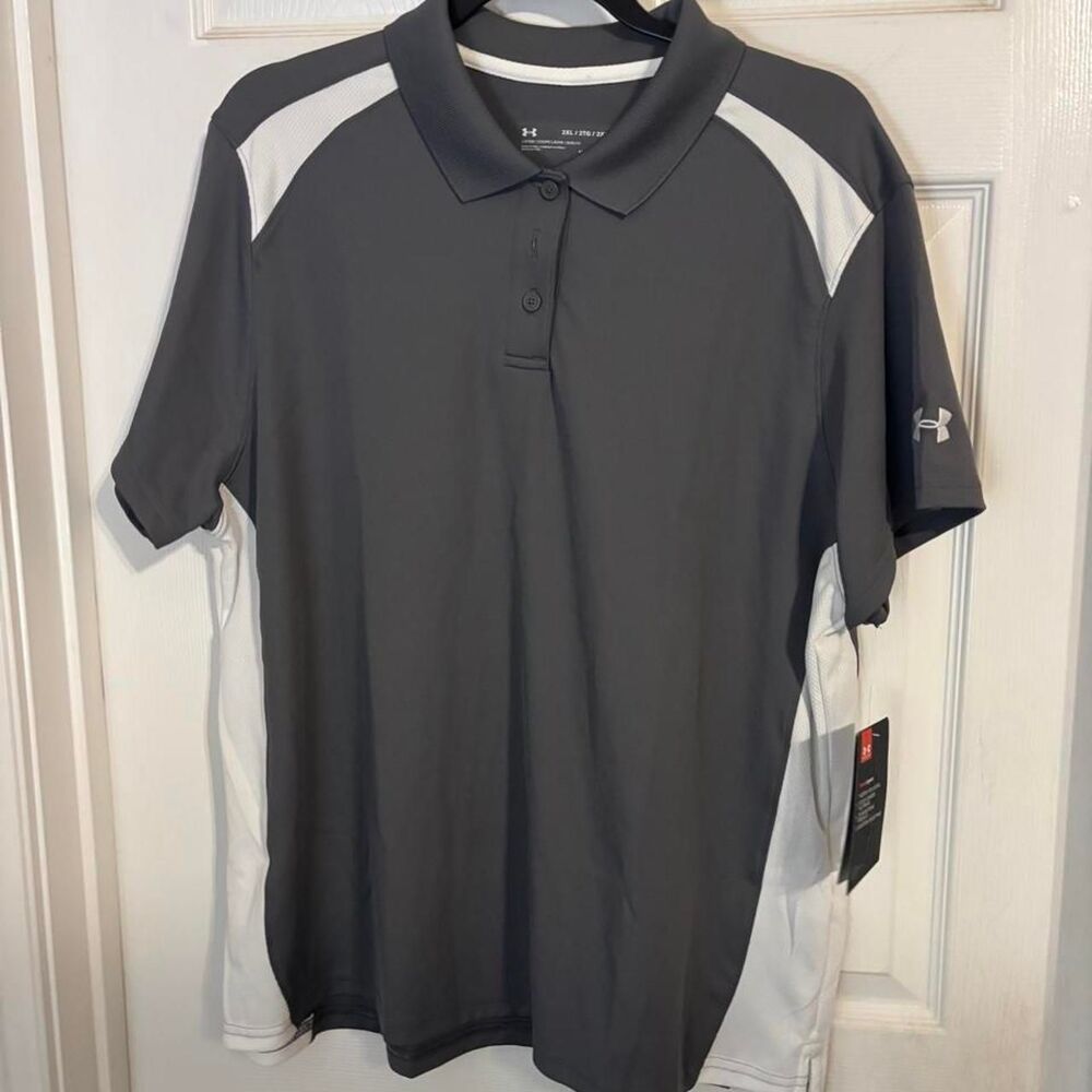 Under-armour Men's Grey and Black Polo-shirts